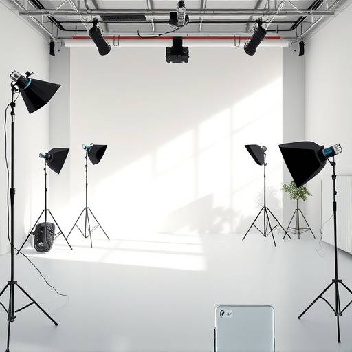 Interior of Studio A, showcasing natural light and a seamless backdrop.